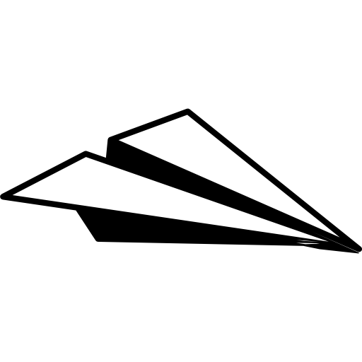 Airplane of paper sheet  icon