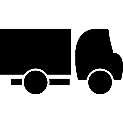vista lateral de camión silueta negra  icono