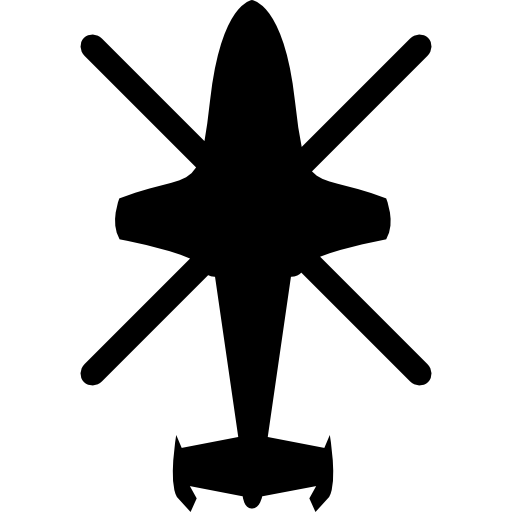 Helicopter black shape top view  icon