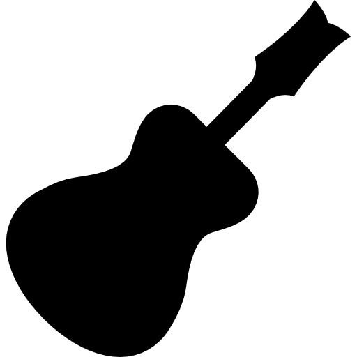 Традиционная гитара черный силуэт формы  иконка