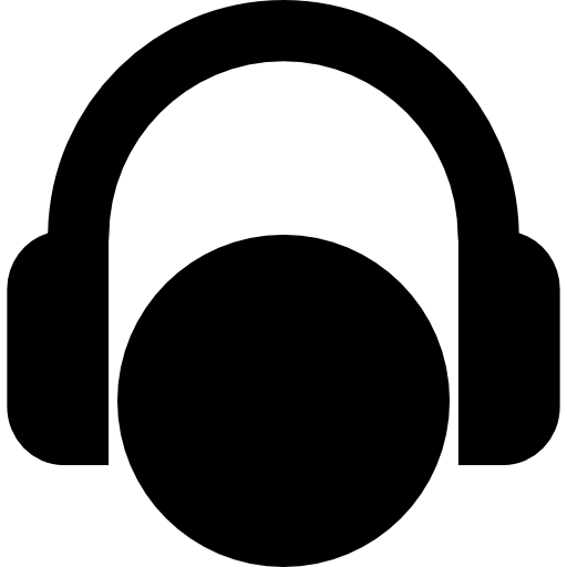 Circle head with headphones  icon