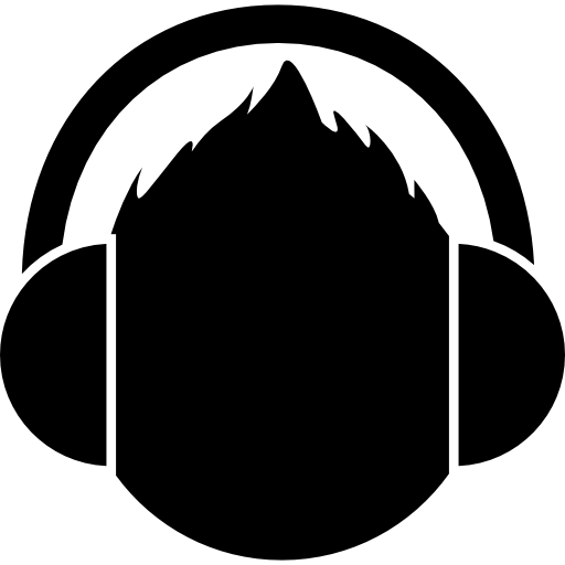 Male head with headphones  icon