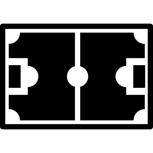 voetbalveld met witte details  icoon