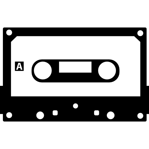kaseta magnetofonowa z czarną obwódką  ikona