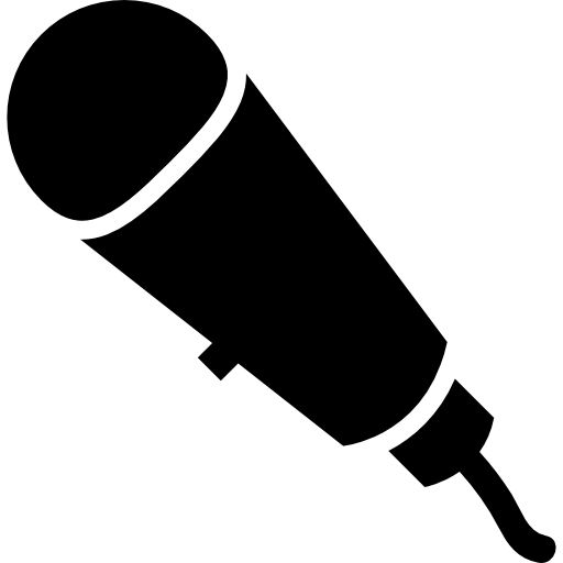 silueta de micrófono con cable  icono