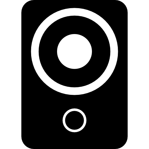 musiklautsprecherbox mit weißen details  icon