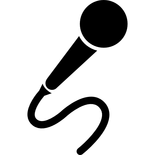 Microphone with wire  icon