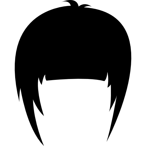 parrucca di capelli con frangia laterale  icona