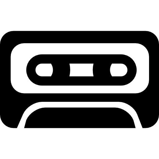 cinta de música en cassette  icono