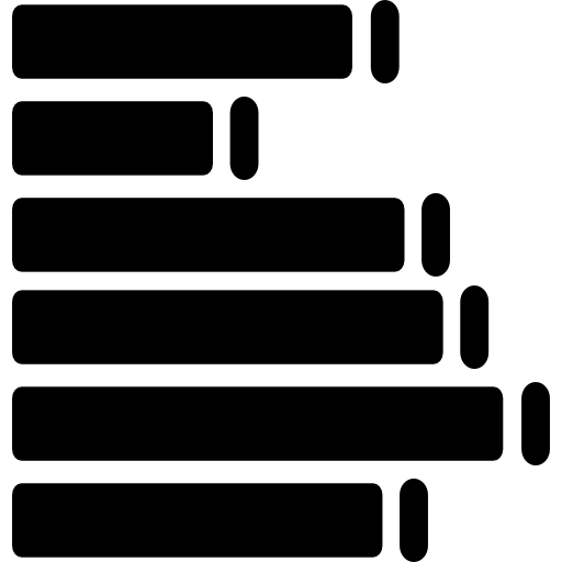 barras de sonido con orientación izquierda  icono