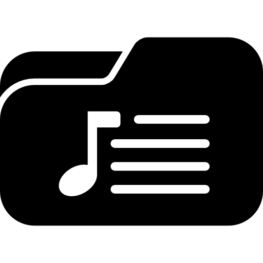 carpeta de lista de reproducción de música  icono