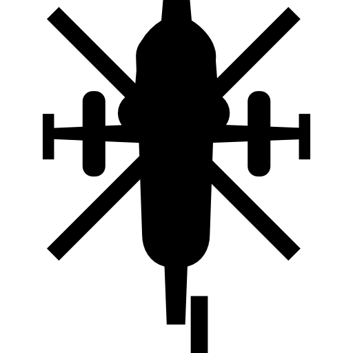 Army helicopter bottom view  icon