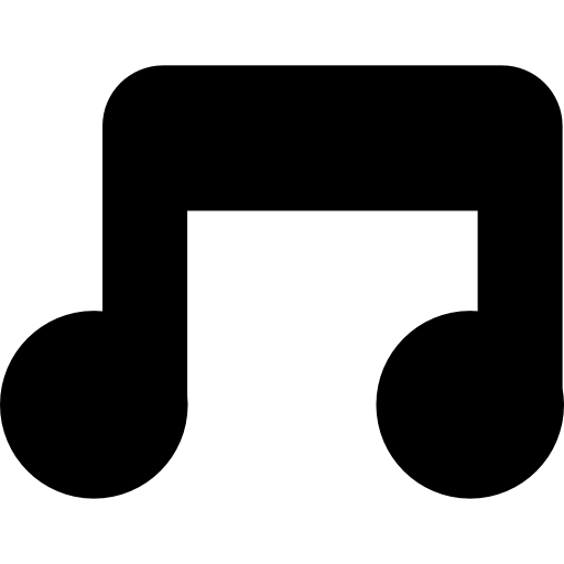 contorno grueso de nota musical conectada  icono