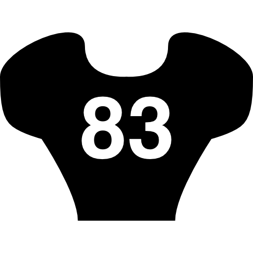 rugbyshirt met nummer 83  icoon