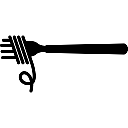 tenedor con pasta arremolinada  icono