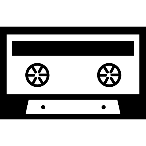 cinta de casete blanca con detalles negros  icono