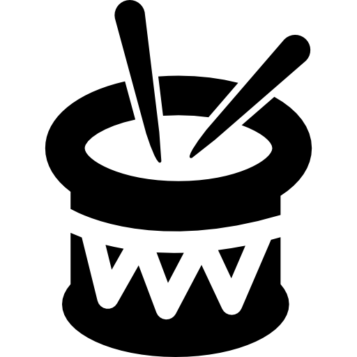 tambor con palitos  icono