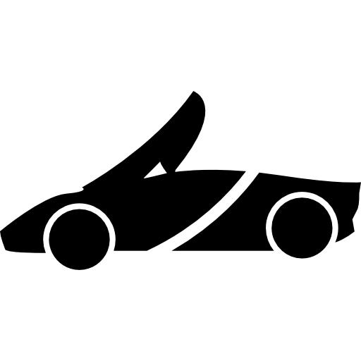 top-down sportwagen silhouet  icoon