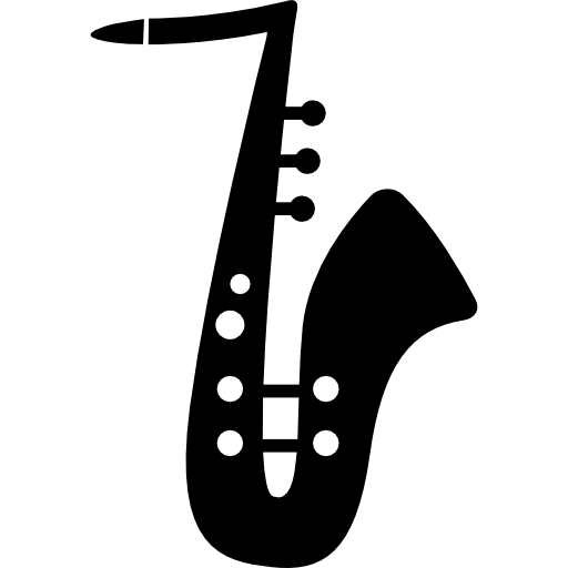 saxofón con detalles blancos  icono