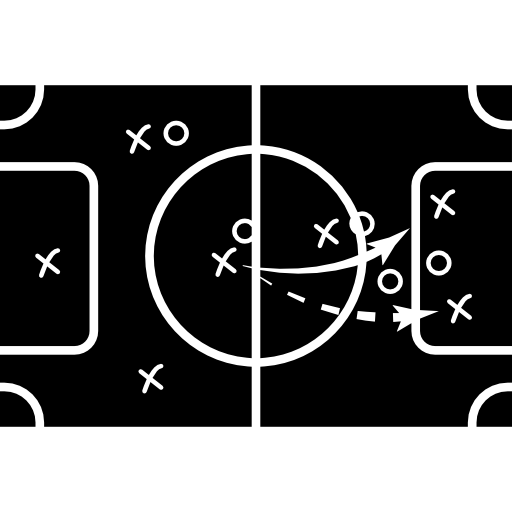 Football sketch on a court  icon