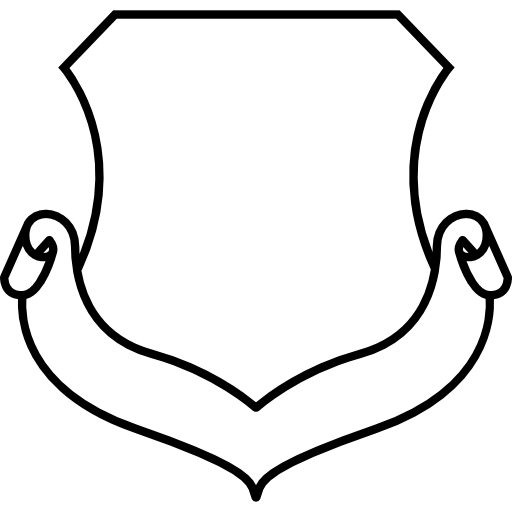 Shield white shape with a ribbon  icon