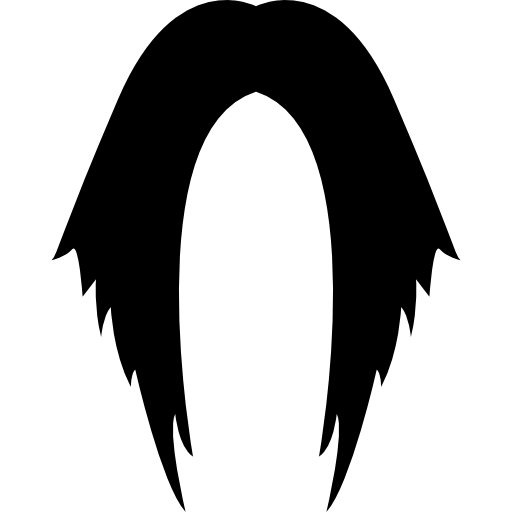długie ciemne włosy w punktach  ikona
