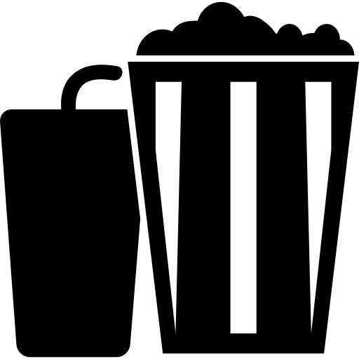 Popcorn and soda glass  icon