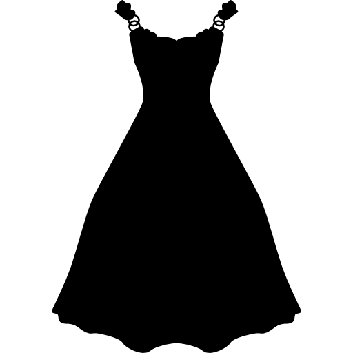 vestido de forma larga y negra  icono