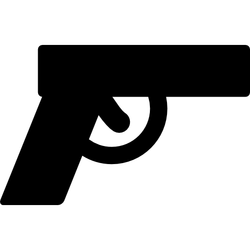 Полицейский пистолет черной формы  иконка