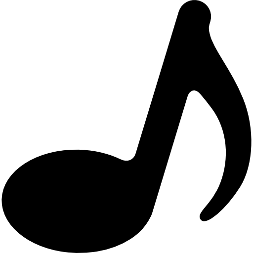 Музыкальная нота в черном  иконка