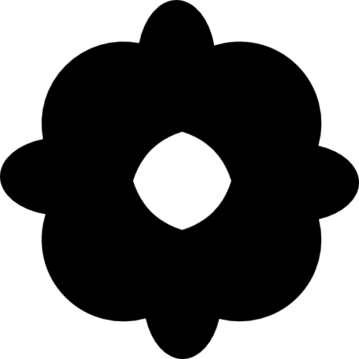 forma de flor negra  icono