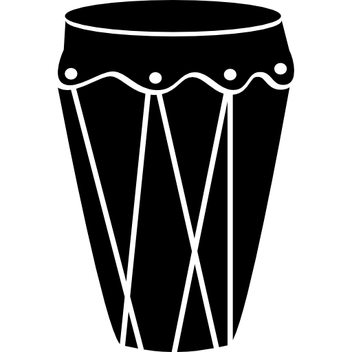 tamburo di forma alta e nera  icona