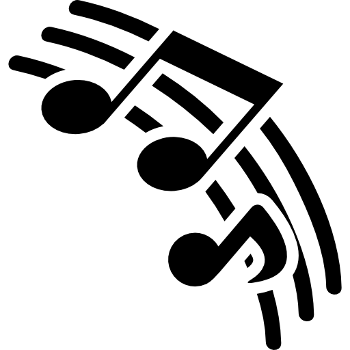 líneas de pentagrama musical con notas musicales  icono