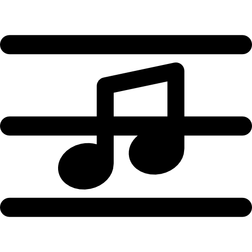 muzieknoot op een muzikale pentagramlijn  icoon