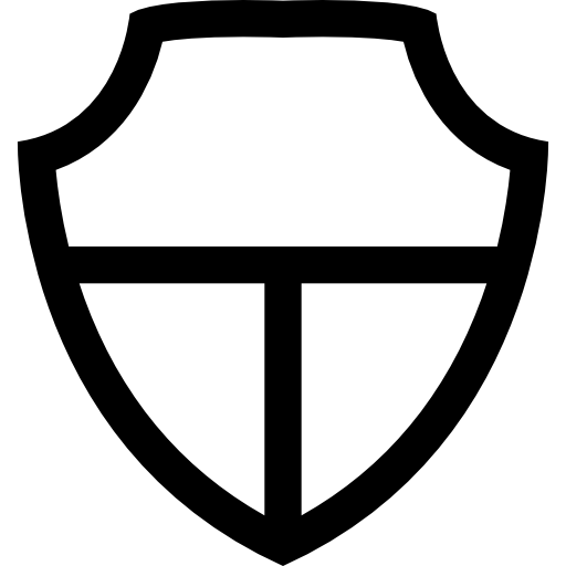 forma de escudo branco dividido em três  Ícone