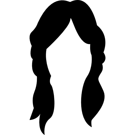 cabello negro largo femenino  icono