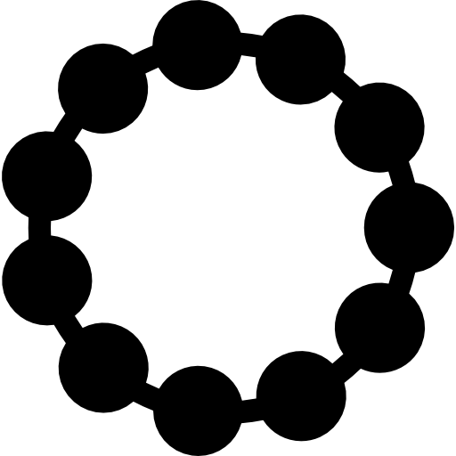 collar de perlas negras de forma circular corta  icono