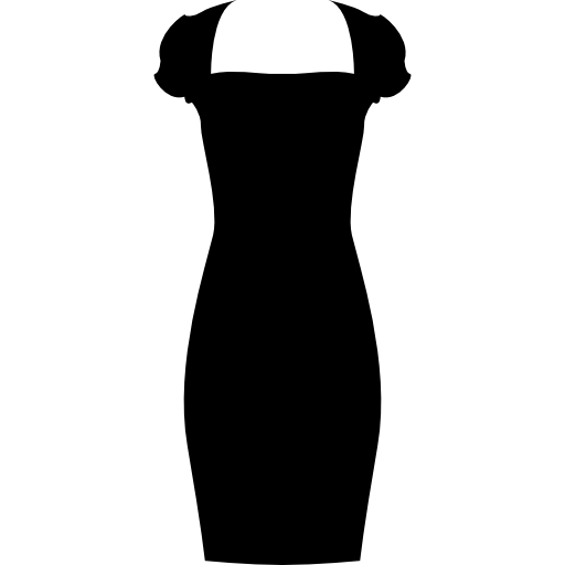 jurk elegante dunne zwarte vorm  icoon