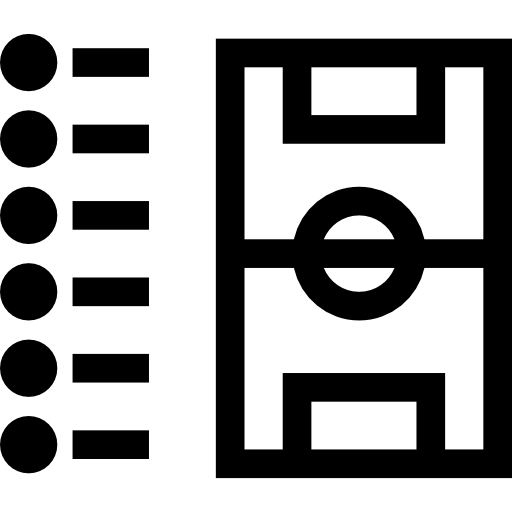 Football list and field outline  icon