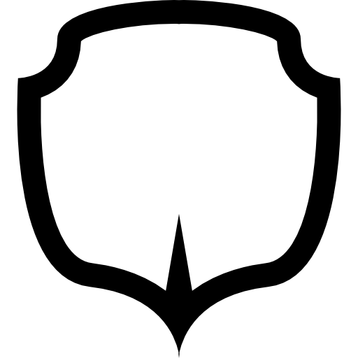 scudo di forma bianca  icona