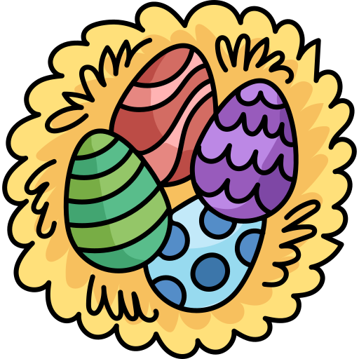 uova di pasqua Hand Drawn Color icona
