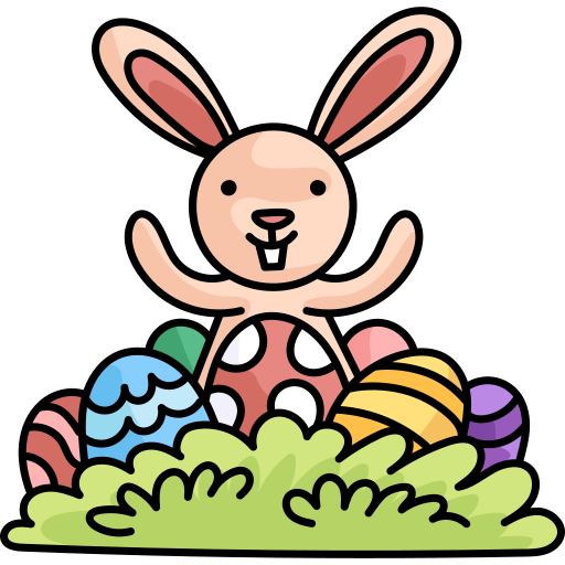 Easter bunny Hand Drawn Color icon
