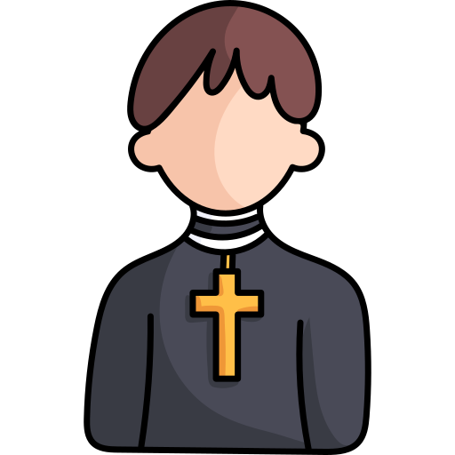kapłan Hand Drawn Color ikona