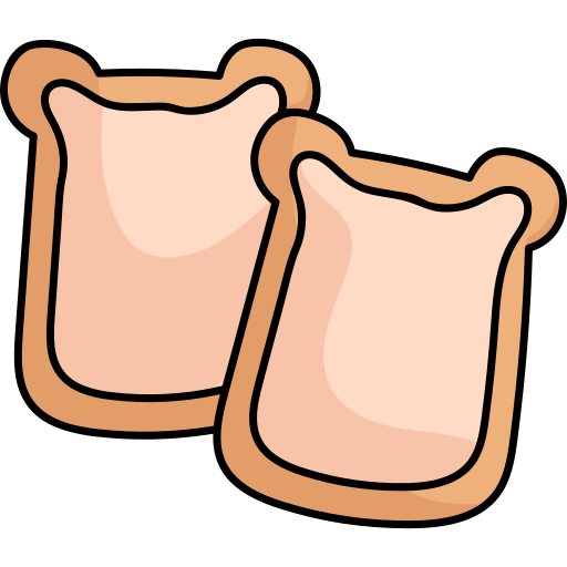 pão Hand Drawn Color Ícone