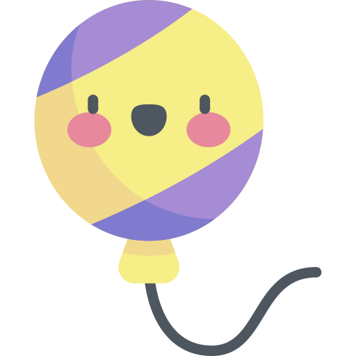 Воздушный шар Kawaii Flat иконка