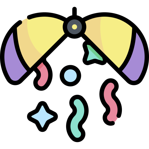 boule de confettis Kawaii Lineal color Icône