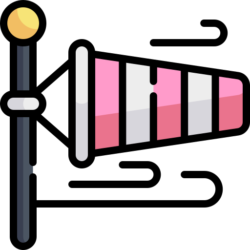 Wind signal Kawaii Lineal color icon