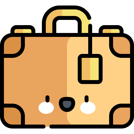 bagage Kawaii Lineal color icoon