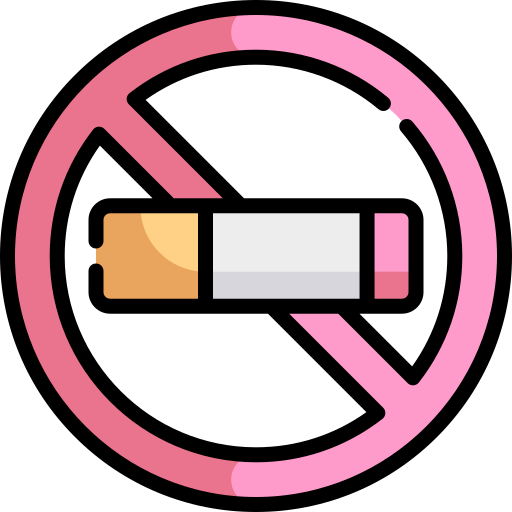 Не курить Kawaii Lineal color иконка