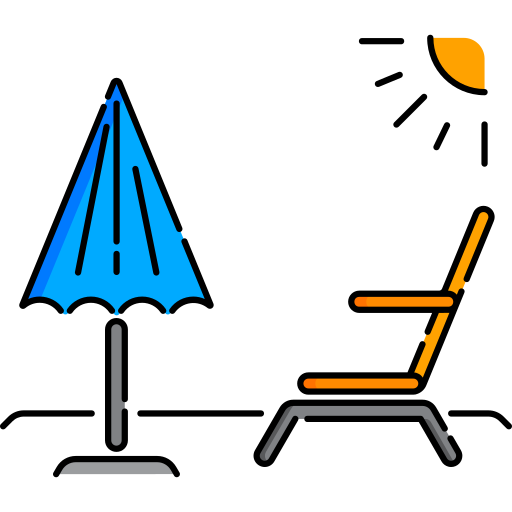 cadeira de praia Generic Outline Color Ícone